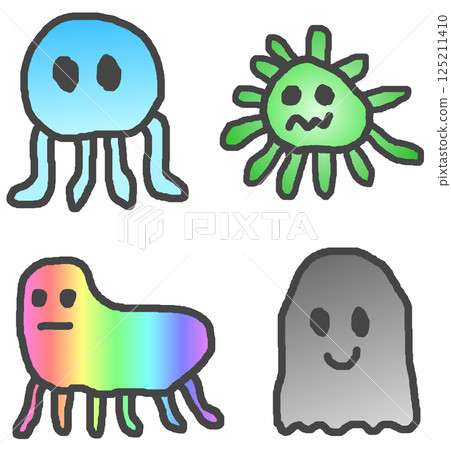 Cute alien invader illustration from outer space 125211410