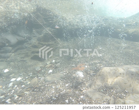 Bubbles in a clear stream Bubbles in a clear stream 125211957