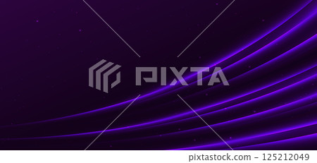 Purple curve rays glowing on dark background. Speed motion moving concept. Purple curve rays glowing on dark background. Speed motion moving concept. 125212049