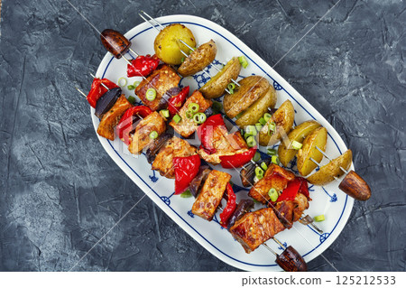 Meat and Vegetable Kebabs. Meat and Vegetable Kebabs. 125212533