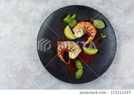 Steamed Lobster Tail, Luxury Food. Steamed Lobster Tail, Luxury Food. 125212547