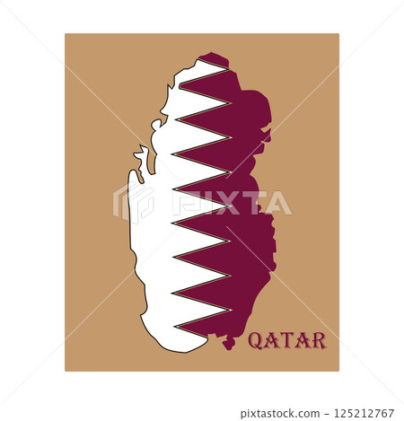 vectors illustration qatar country map icon symbol design 125212767