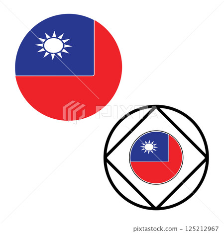 vectors illustration taiwan flag icon symbol design 125212967