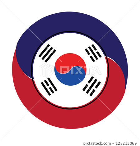 vectors illustration of the South Korean flag icon 125213069