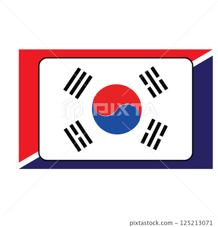 vectors illustration of the South Korean flag icon vectors illustration of the South Korean flag icon 125213071