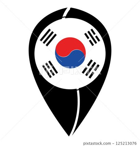 vectors illustration of the South Korean flag icon 125213076