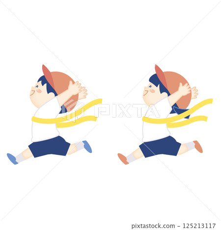 孩子衝過終點線 125213117