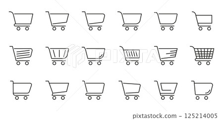 Shopping Cart Line Icon Set. E-Commerce, Online Shopping, And Retail Symbol Collection. Various Cart Designs For Digital Marketplace. Editable Stroke. Isolated Vector Illustration Shopping Cart Line Icon Set. E-Commerce, Online Shopping, And Retail Symbol Collection. Various Cart Designs For Digital Marketplace. Editable Stroke. Isolated Vector Illustration 125214005