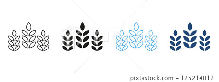 Wheat Spike Line and Silhouette Icon Set. Organic Agriculture and Sustainable Farming. Healthy Food and Nutrition. Editable Stroke. Isolated Vector Illustration Wheat Spike Line and Silhouette Icon Set. Organic Agriculture and Sustainable Farming. Healthy Food and Nutrition. Editable Stroke. Isolated Vector Illustration 125214012