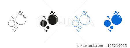 Bubble Line And Solid Icon Set. Soap And Water Bubble Symbol Collection. Isolated Vector Illustration Bubble Line And Solid Icon Set. Soap And Water Bubble Symbol Collection. Isolated Vector Illustration 125214015
