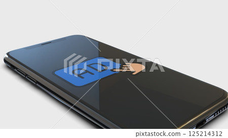 Smartphone screen showing advertisement. Smartphone screen showing advertisement. 125214312