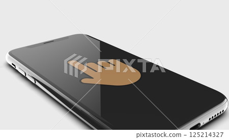 Smartphone with hand touch gesture 125214327