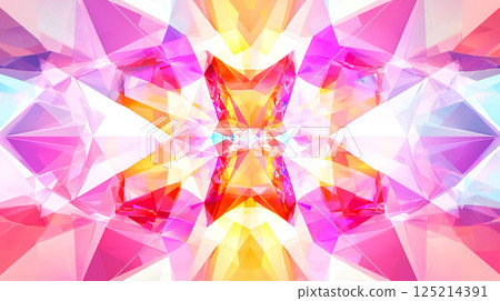 Colorful crystal-like geometric patterns 125214391