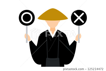 佛教僧人手持圓圈的簡單插圖 125214472