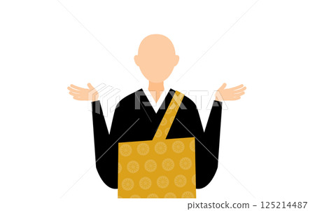 A simple illustration of a Buddhist monk having a question A simple illustration of a Buddhist monk having a question 125214487