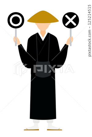 A simple illustration of a Buddhist monk holding a circle 125214515