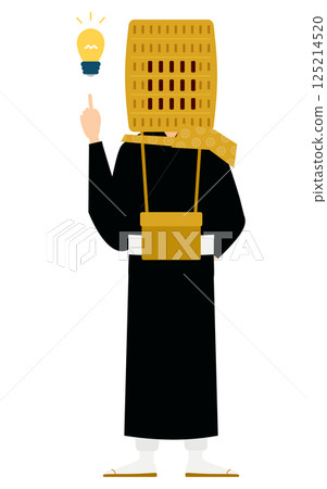 A simple illustration of a Buddhist monk coming up with an idea A simple illustration of a Buddhist monk coming up with an idea 125214520