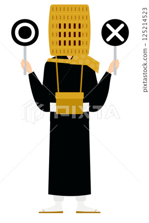 A simple illustration of a Buddhist monk holding a circle A simple illustration of a Buddhist monk holding a circle 125214523