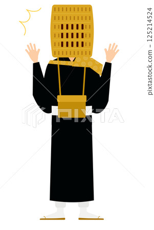 佛教僧侶驚訝地張開雙臂的簡單插圖 125214524
