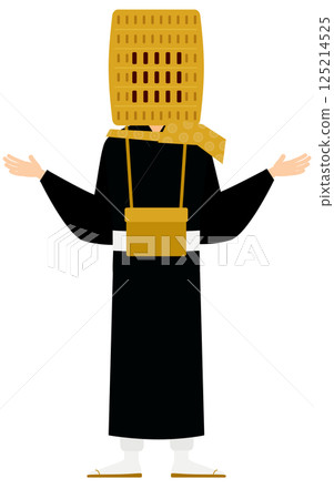 A simple illustration of a Buddhist monk spreading his arms 125214525