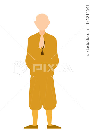 佛教僧侶張開雙臂的簡單插圖 佛教僧侶張開雙臂的簡單插圖 125214541