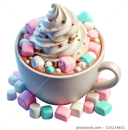 3d hot drink cartoon, hot drink cartoon, hot drink 125214631