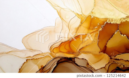 奢華薄輕醇墨藝術金米色背景素材AI生成素材 125214642