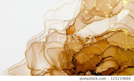 奢華薄輕醇墨藝術金米色背景素材AI生成素材 奢華薄輕醇墨藝術金米色背景素材AI生成素材 125214660