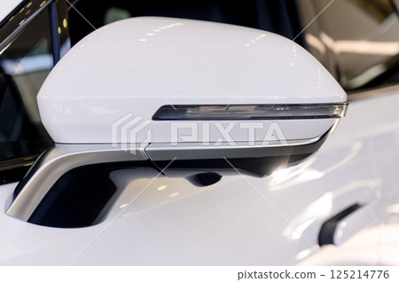 A car side mirror in a close up 125214776