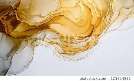 奢華薄輕醇墨藝術金米色背景素材AI生成素材 125214881