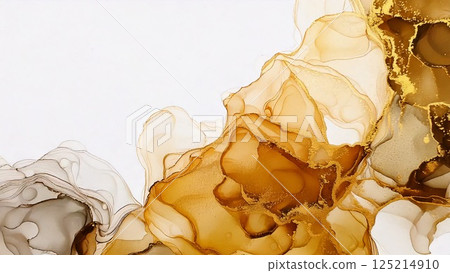 奢華薄輕醇墨藝術金米色背景素材AI生成素材 125214910