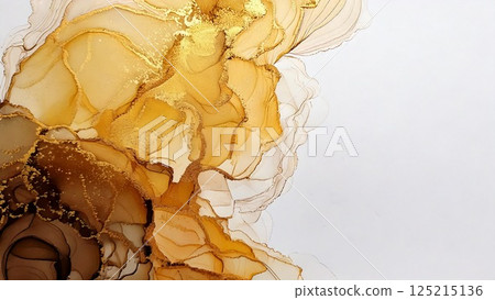 奢華薄輕醇墨藝術金米色背景素材AI生成素材 125215136