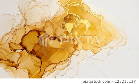 奢華薄輕醇墨藝術金米色背景素材AI生成素材 125215137