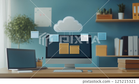 Image of cloud data integration and storage 125215321