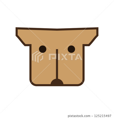Dog puppy logo. Dog head. Simple minimal icon. Vector illustration on white background. Dog puppy logo. Dog head. Simple minimal icon. Vector illustration on white background. 125215497