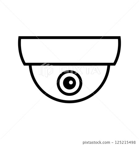 Dome camera icon. CCTV, security ceiling video camera, surveillance. Vector illustration. Dome camera icon. CCTV, security ceiling video camera, surveillance. Vector illustration. 125215498