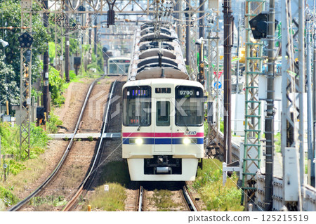 Railway: Private Railway: Keio Electric Railway 9000 Series between Meidaimae and Shimotakaido Railway: Private Railway: Keio Electric Railway 9000 Series between Meidaimae and Shimotakaido 125215519