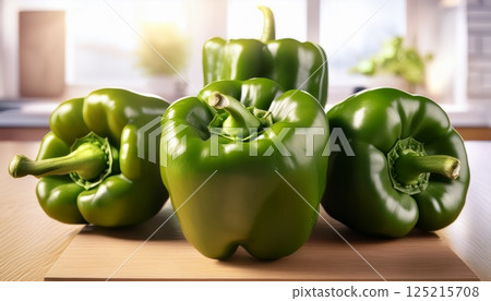 5 fresh green peppers 125215708