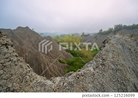 Caoshan Moon World Badlands Landscape, Tainan, Taiwan. 125216099