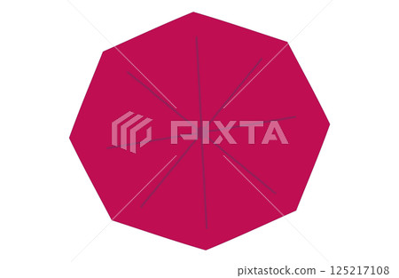 打開的雨傘的頂視圖 125217108