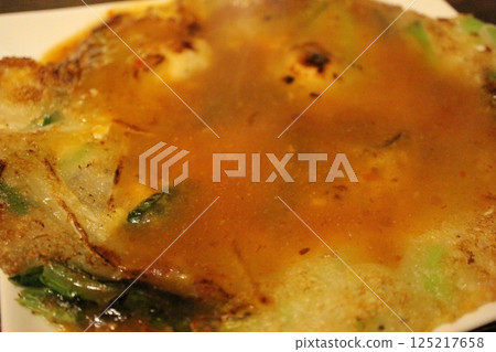 Taiwanese Cuisine - Oyster Omelette Taiwanese Cuisine - Oyster Omelette 125217658