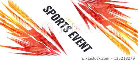 Grunge Sport Background with Orange Brush Strokes and Halftone Style Grunge Sport Background with Orange Brush Strokes and Halftone Style 125218279