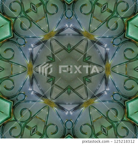 Stainless steel print design for wallcovering, wrapping paper, tiles, window grill, main door, stair railing etc 125218312