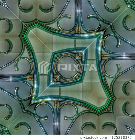 Stainless steel print design for wallcovering, wrapping paper, tiles, window grill, main door, stair railing etc 125218373