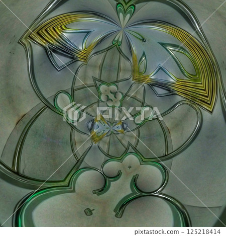 Stainless steel and glass print design for wallcovering, wrapping paper, tiles, window grill, main door, stair railing etc 125218414