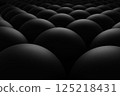 A group of black balls are arranged in a row. 3d illustration. 125218431