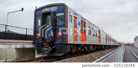 Trains stopping at Omura Depot Station Trains stopping at Omura Depot Station 125219248