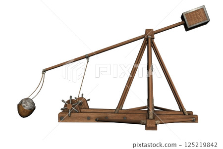 balista, catapult, 3d visualization, illustration 125219842