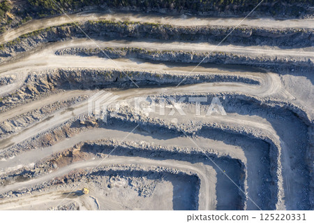 Open pit granite quarry, view from above 125220331