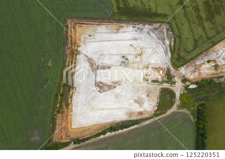 Open pit granite quarry, view from above 125220351